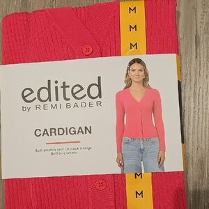 V-Neck Pink Cardigan